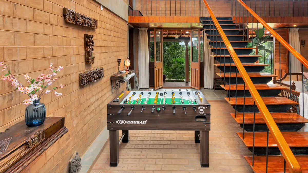 Enjoy a game of foosball with your friends.