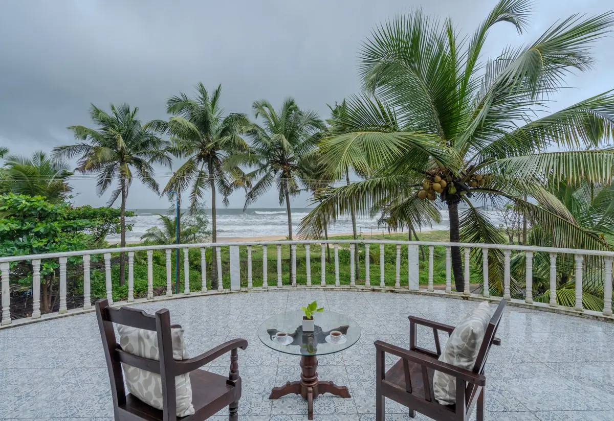 Savor your morning tea with a front-row view of the sea.