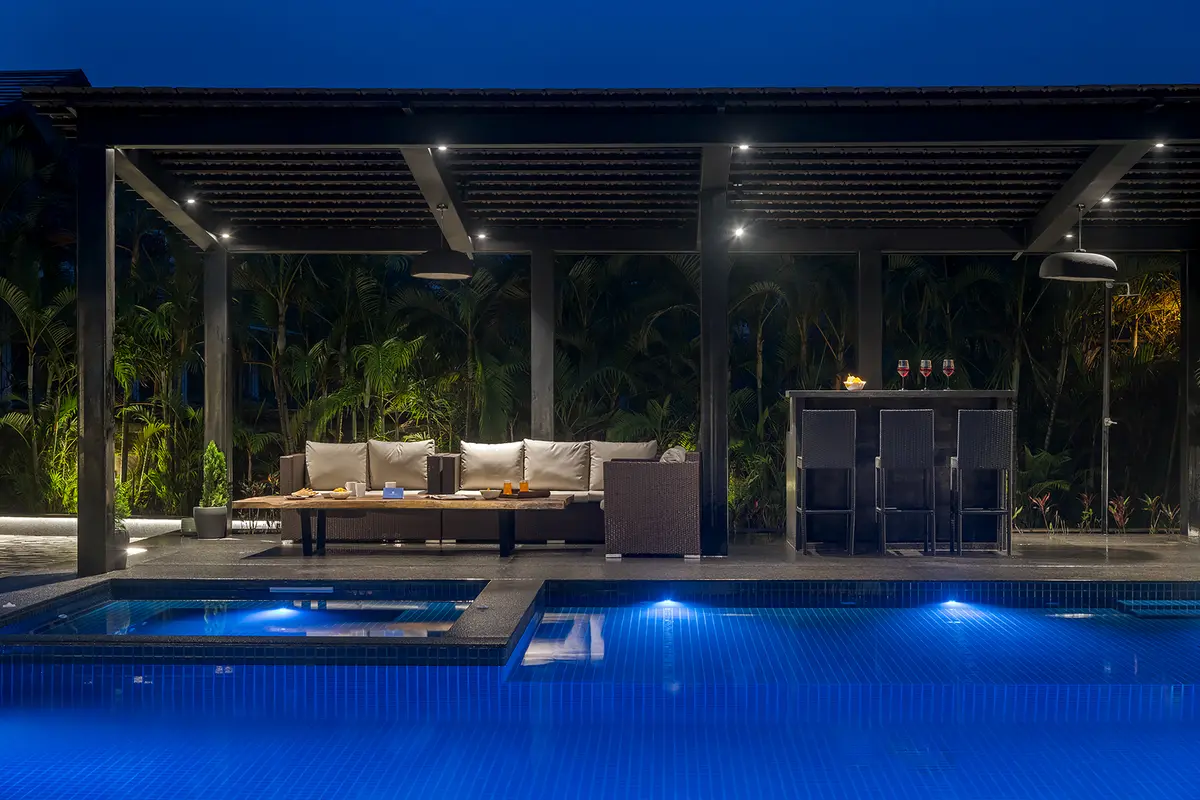 Unwind by the poolside gazebo