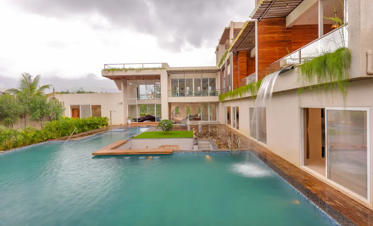 Swim in the larger then life swimming pool