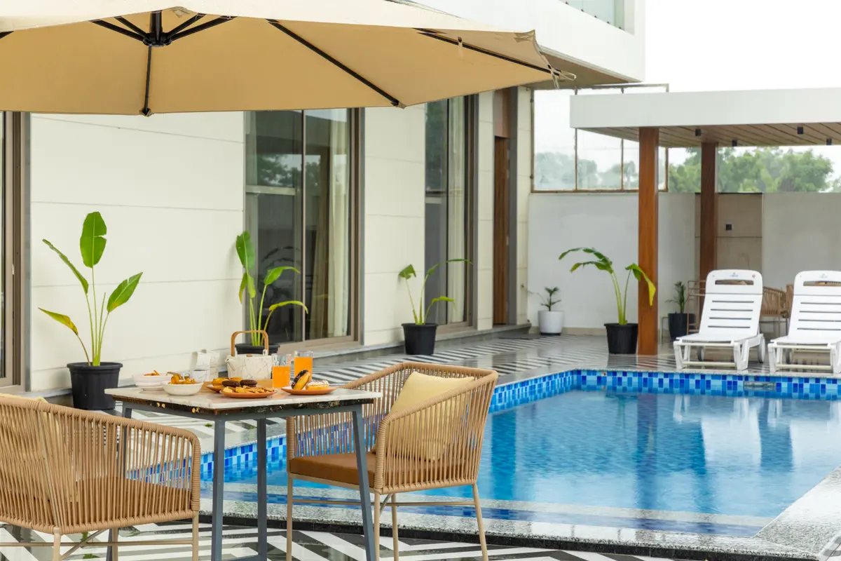 Dip in the pool or soak under the sun