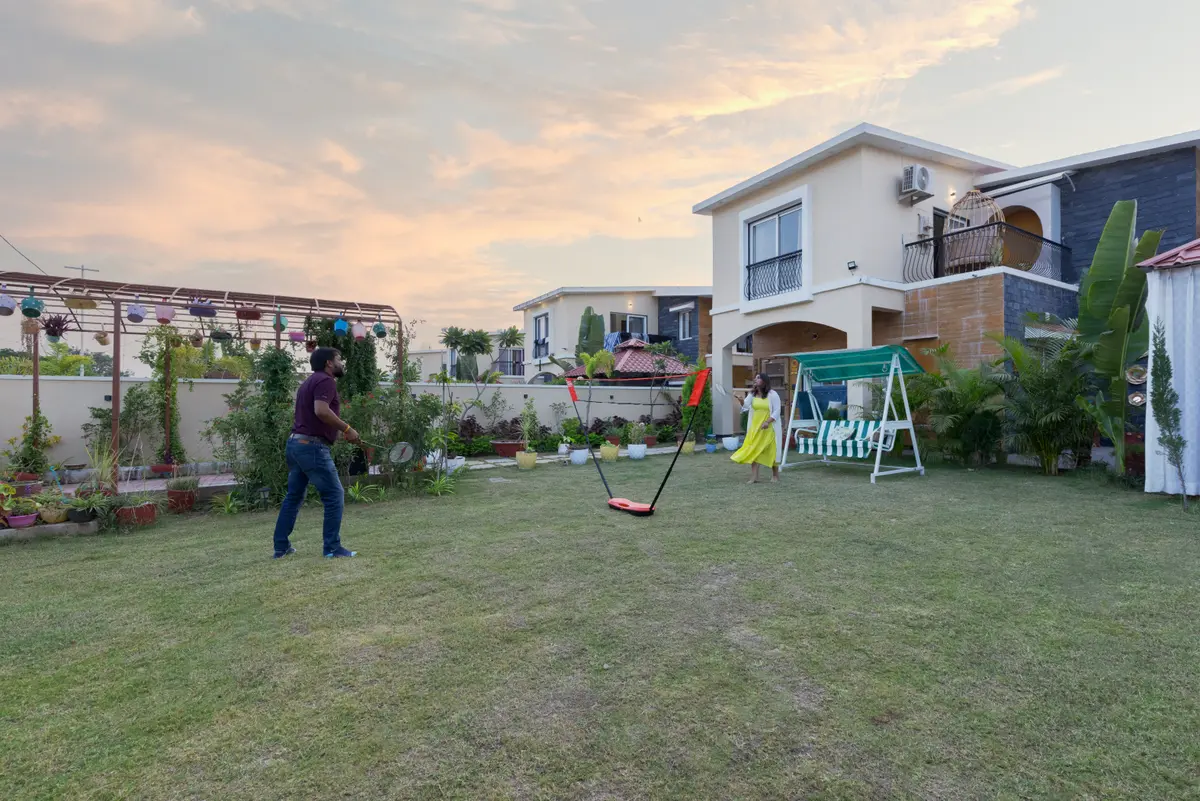 Outdoor games on the lawn