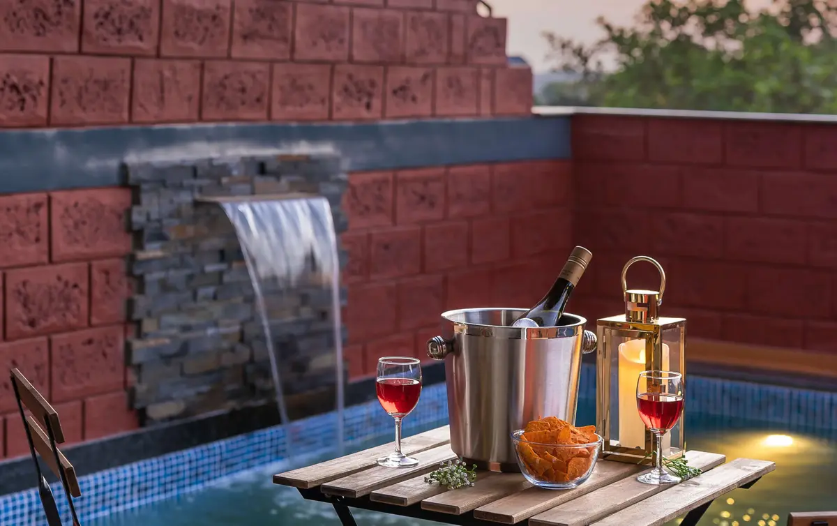 Sip on wine by the pool and unwind in pure bliss.