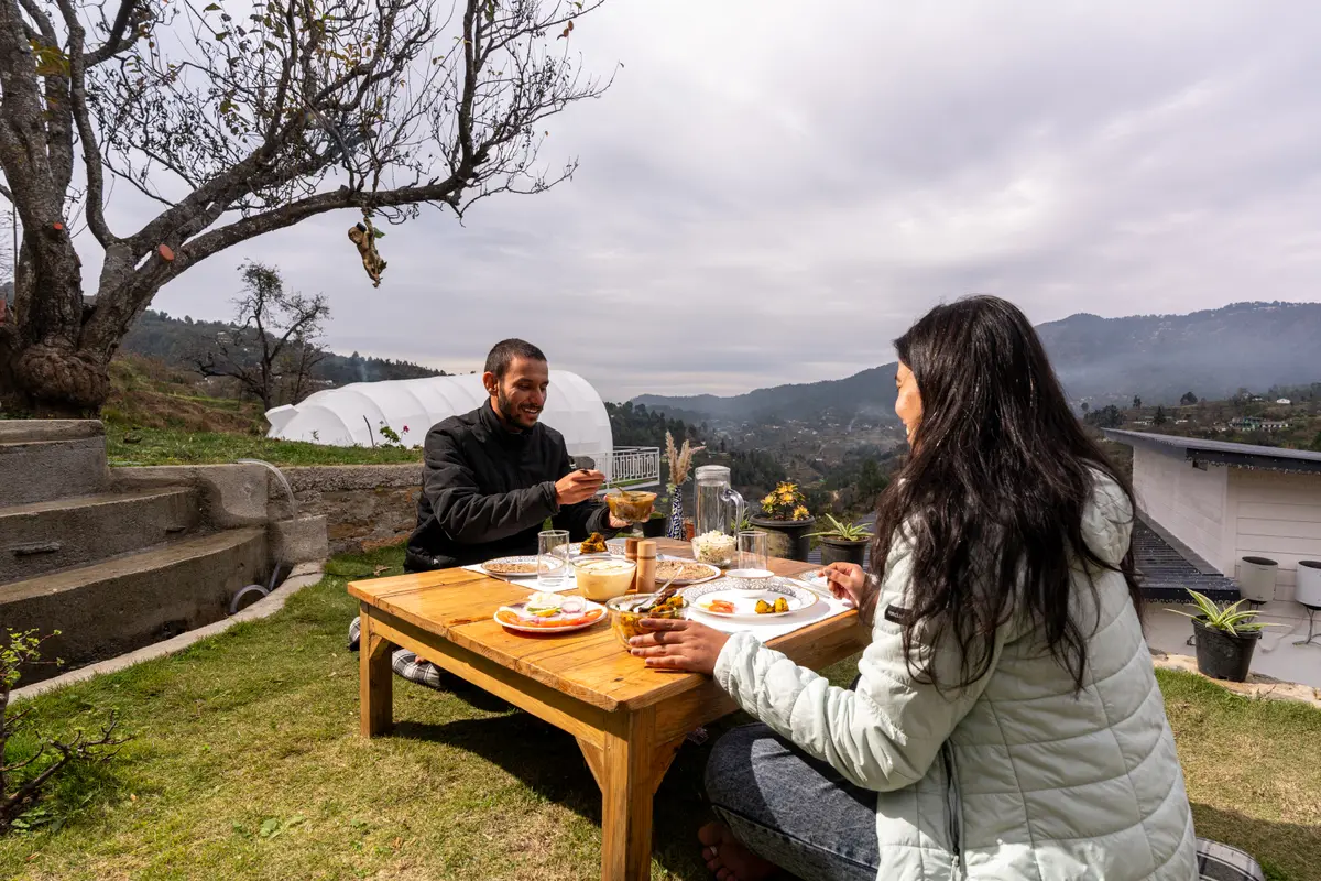 Morning Breakfast in the moutains 