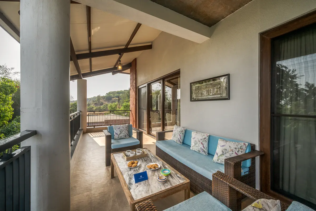 Sip on a relaxing high tea by the balcony with stunning valley views