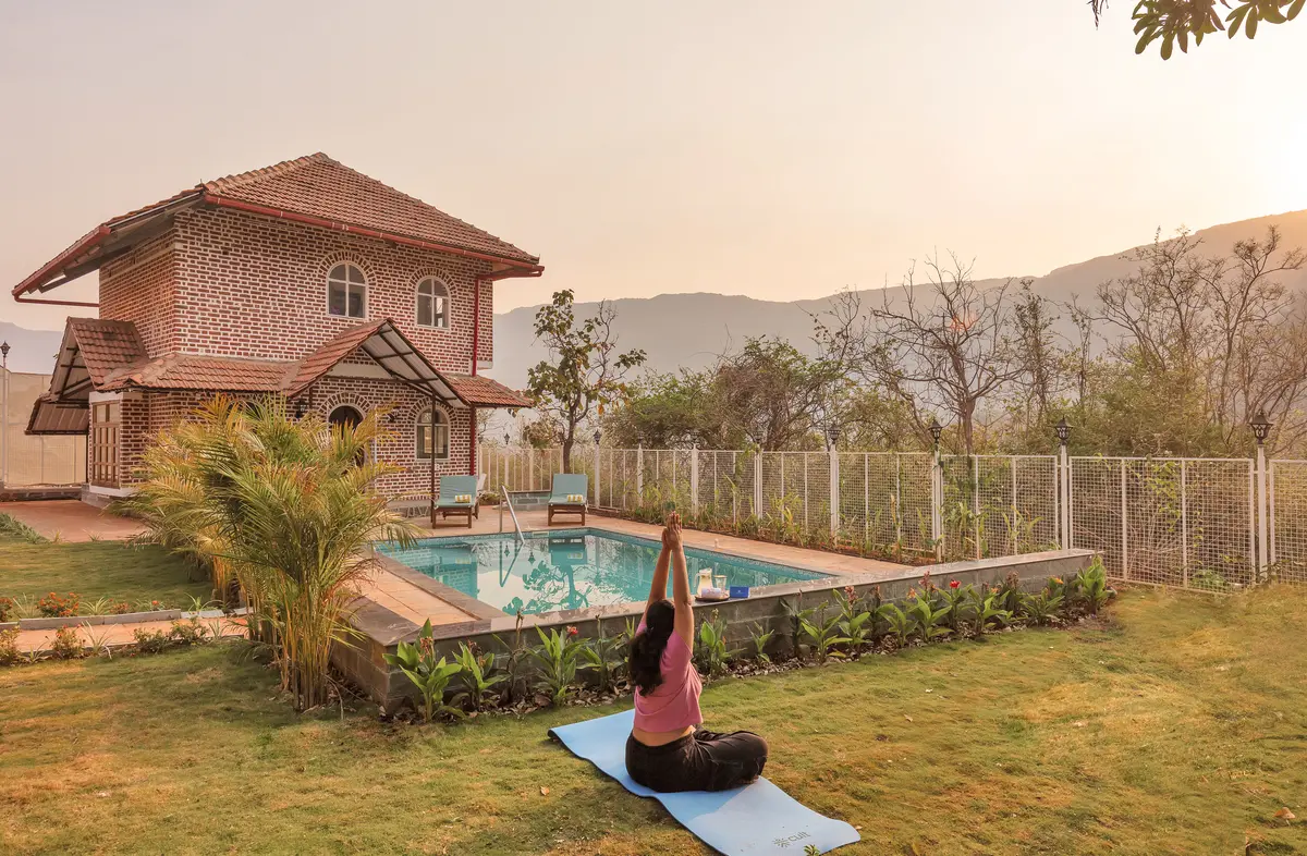 Indulge in a calming yoga session with fresh air all around.
