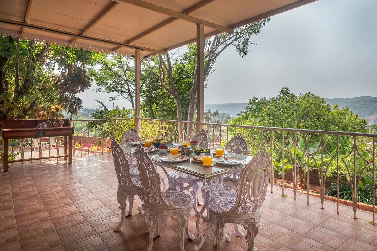 Enjoy al fresco dining with beautiful views of Mahabaleshwar