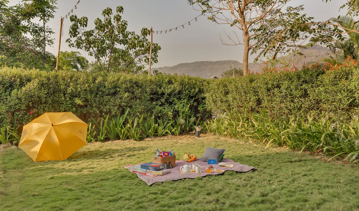 Have a peaceful picnic on the lush green lawn.