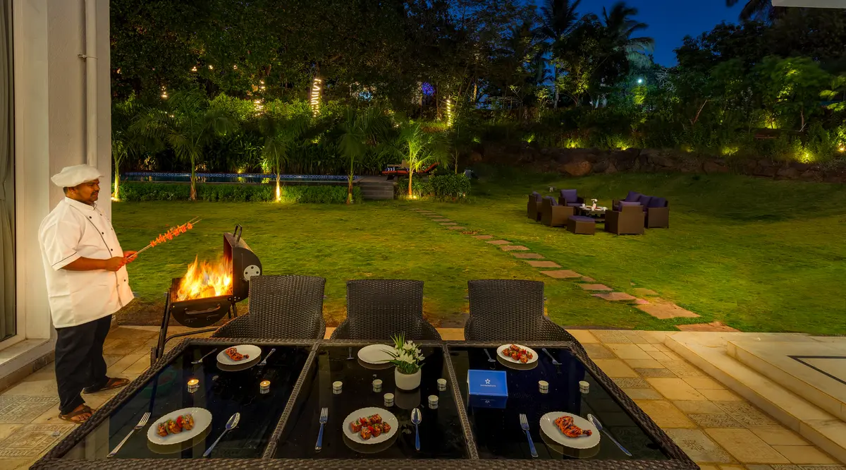 Savor a freshly prepared barbecue under the open sky.