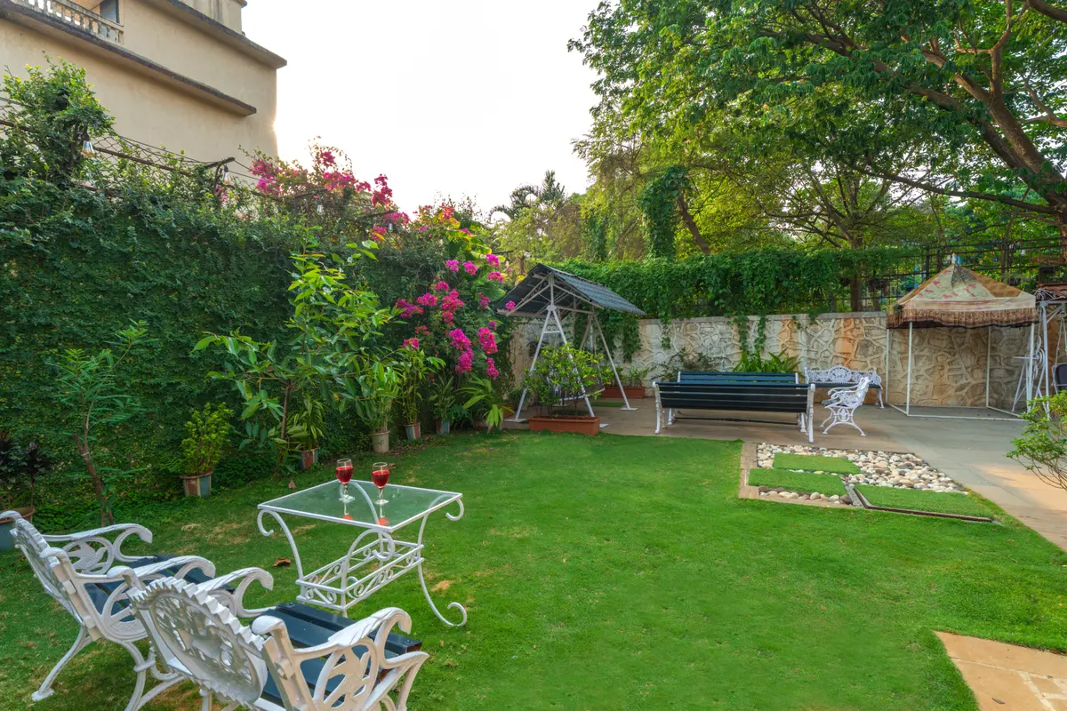 Each villa includes a lawn area for relaxing and outdoor time