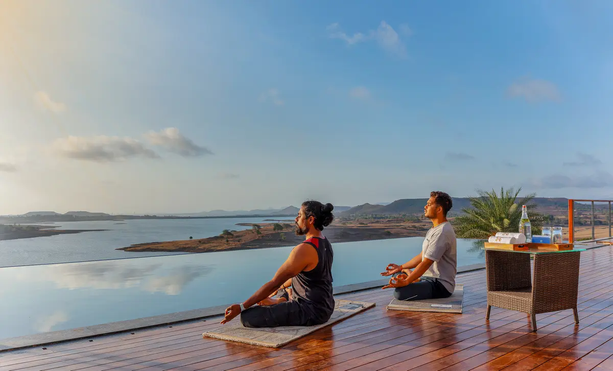 Flow through mindful moments as tranquil waters and open skies inspire every breath