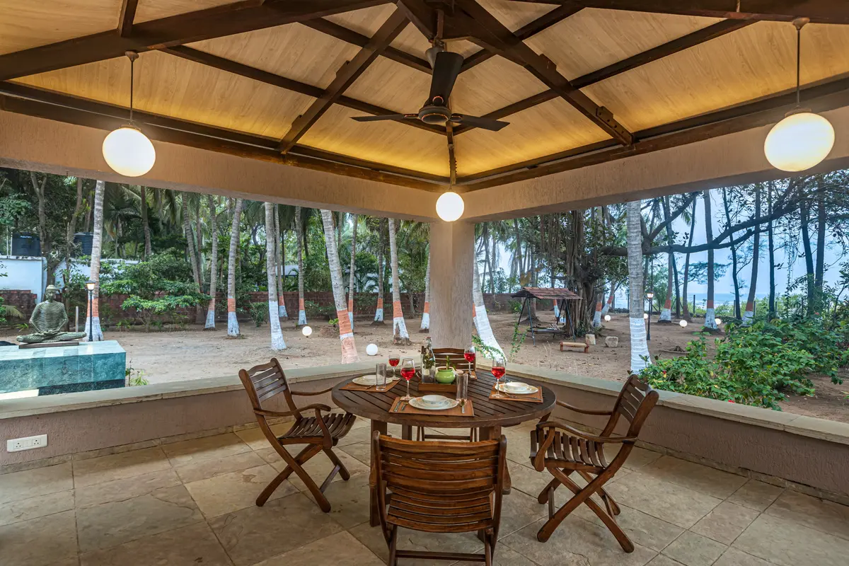 Enjoy your evening tea in the pavilion as the sun sets.