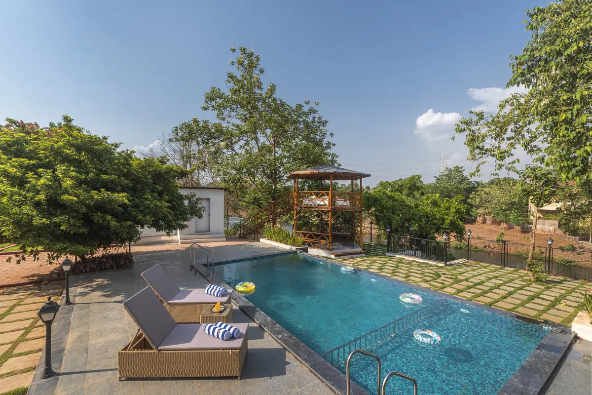 Swim in the cool waters with a river view 