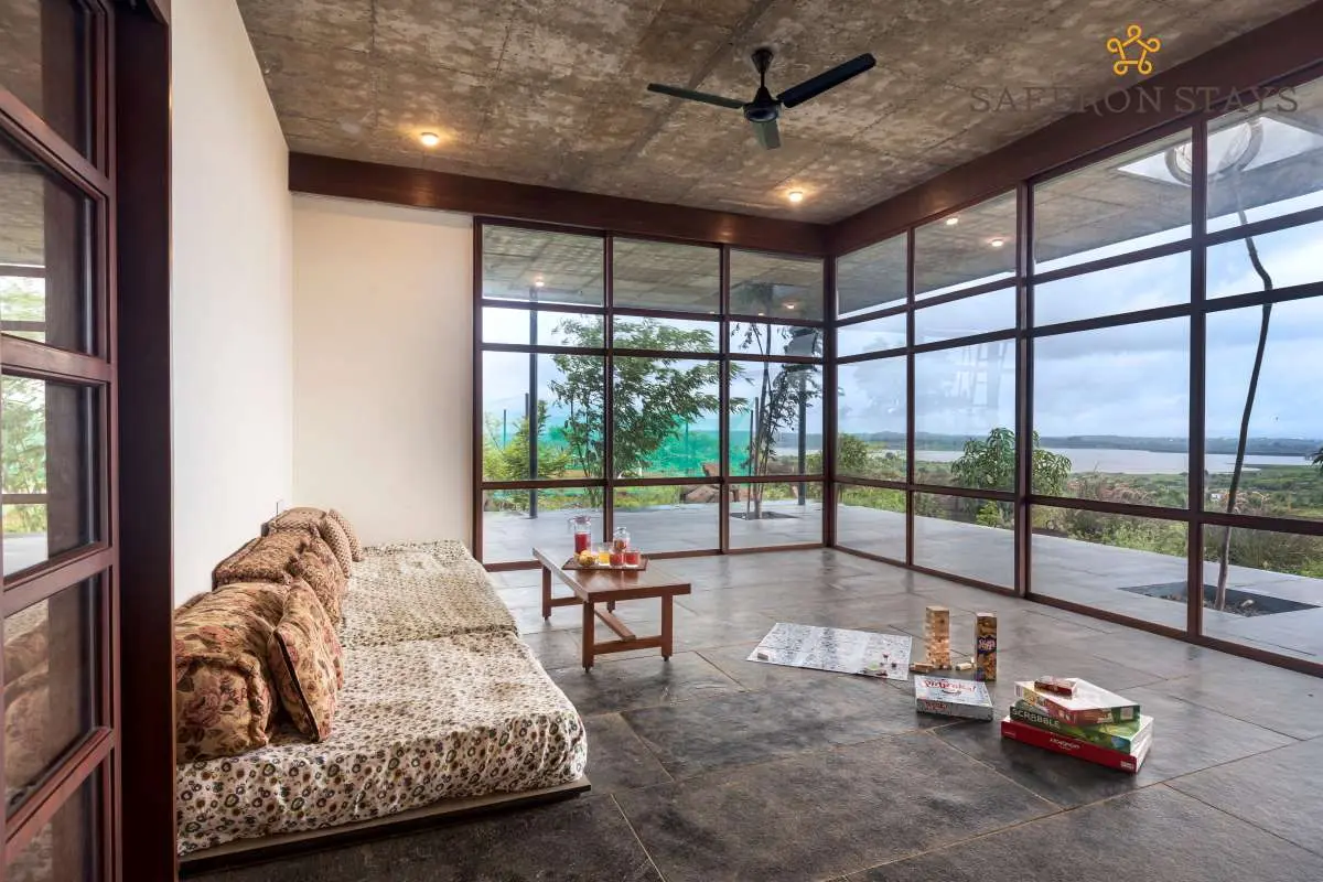 The home is located next to SaffronStays Zen, which makes it ideal for a large group get-together.