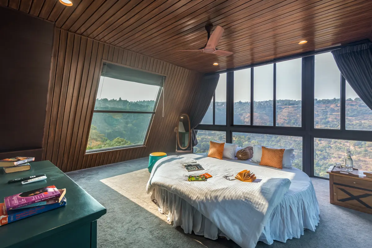 Bedroom featuring a scenic valley view