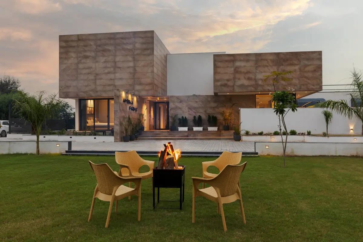 Cozy outdoor firelit evening gatherings