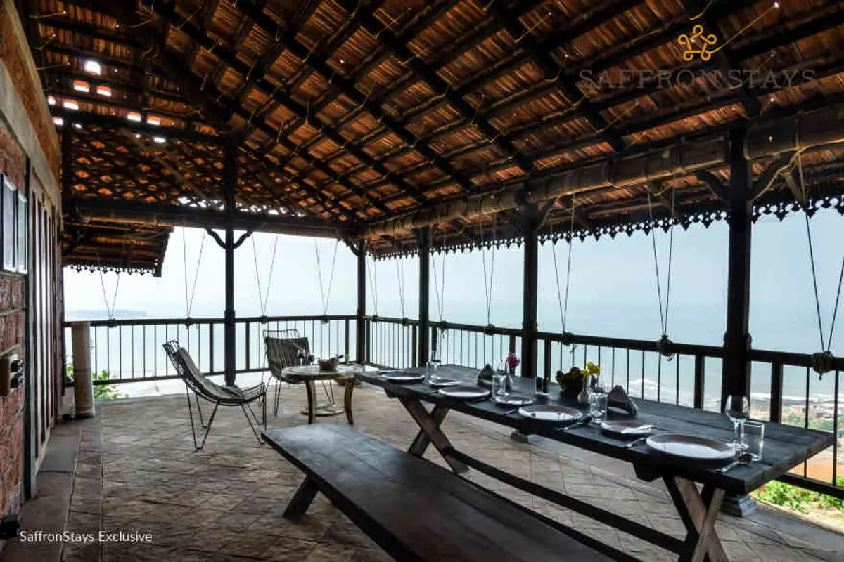 Meals are served in a charming terrace-cum-dinning area where guests can dine while watching the sun dip below the horizon. 
