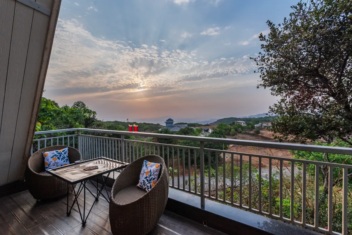 Enjoy a cup of tea with a beautiful view.