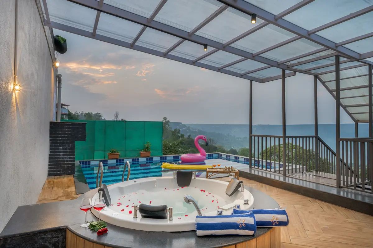 Sip on cocktails in the warm jacuzzi on a cold afternoon!