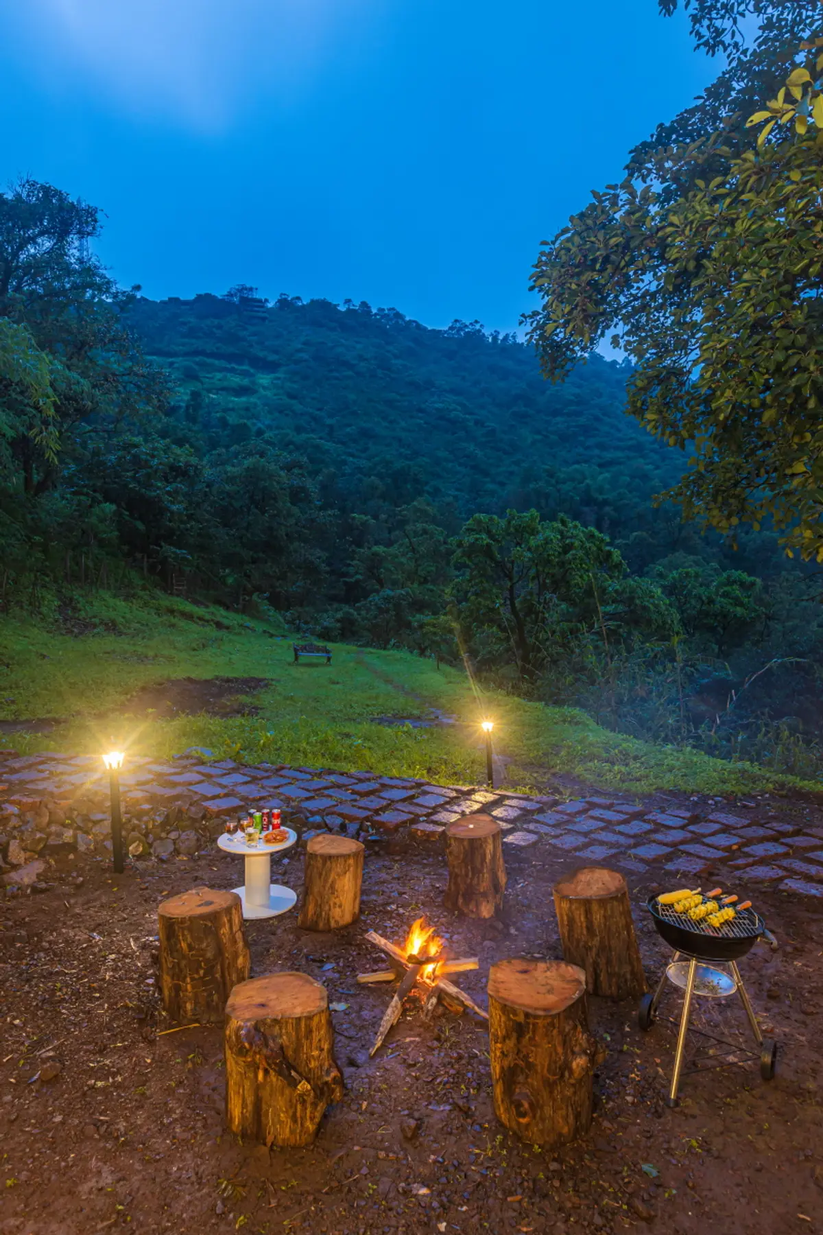 Enjoy a late-night bonfire and barbecue session with your group. 