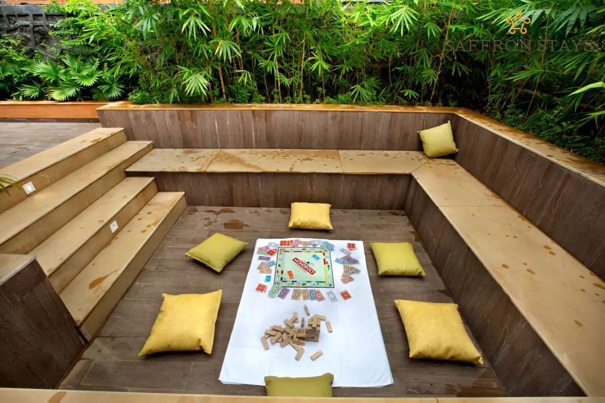 Have a fun game session in this cool sit out area