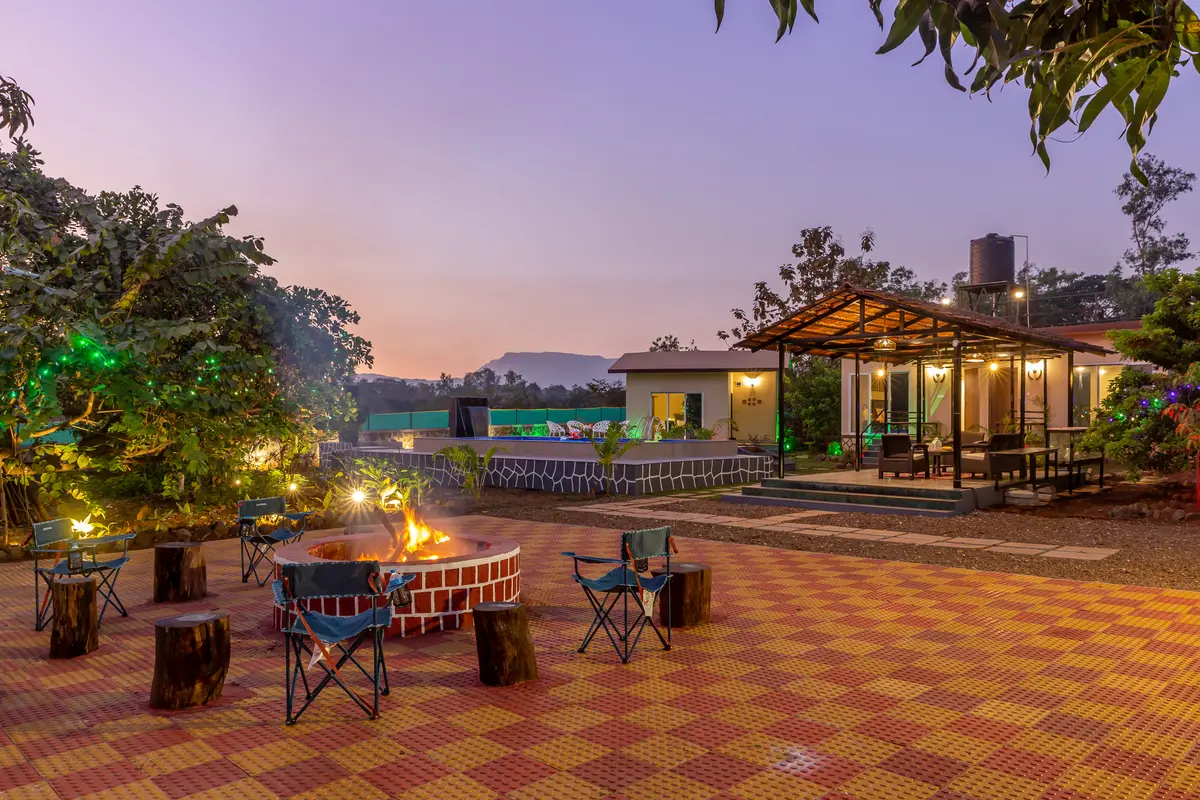 Enjoy the winter chills as you get cozy around the bonfire.
