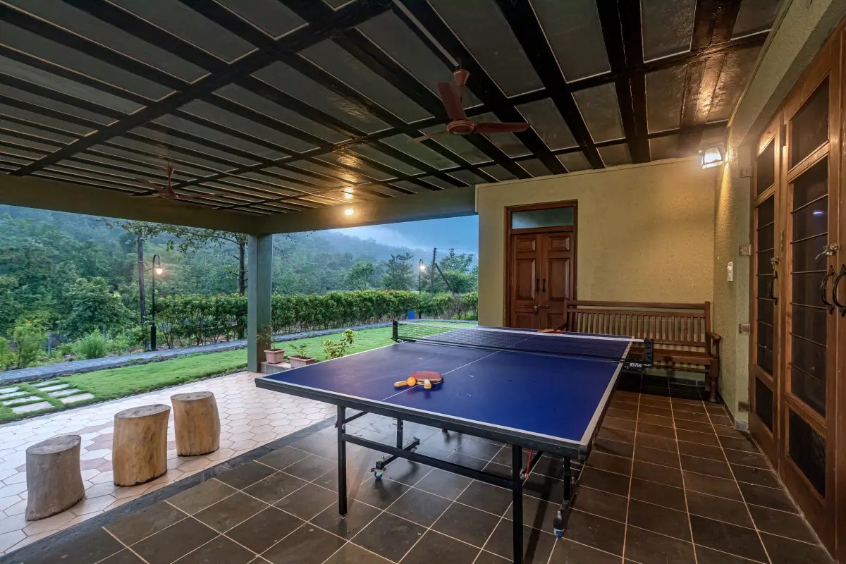 Challenge your friends to a game of pool on a professional pool table, with cool, breeze swaying and a wonderful backdrop of mountains. 