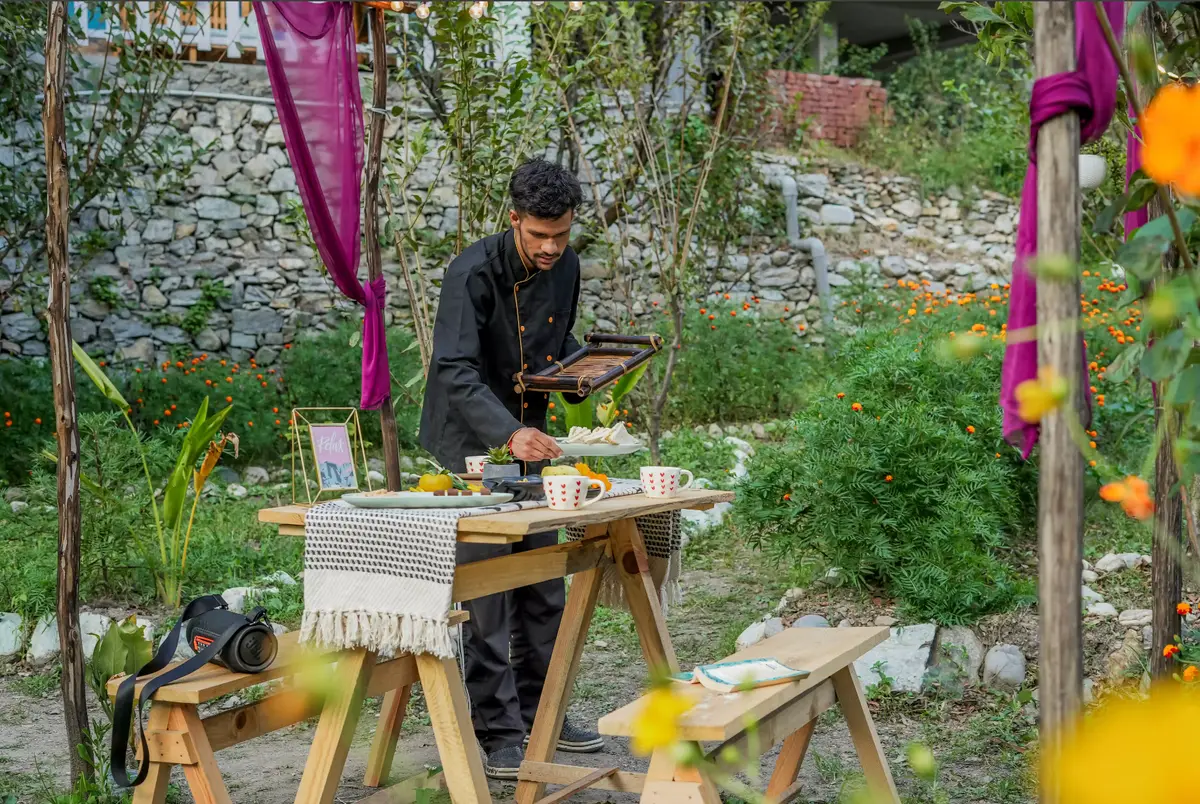 Chef preparing a delicious meal with fresh local ingredients