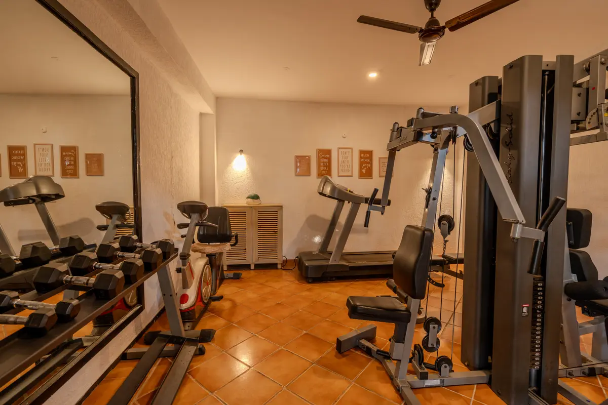 Fully equipped gym for fitness enthusiasts.