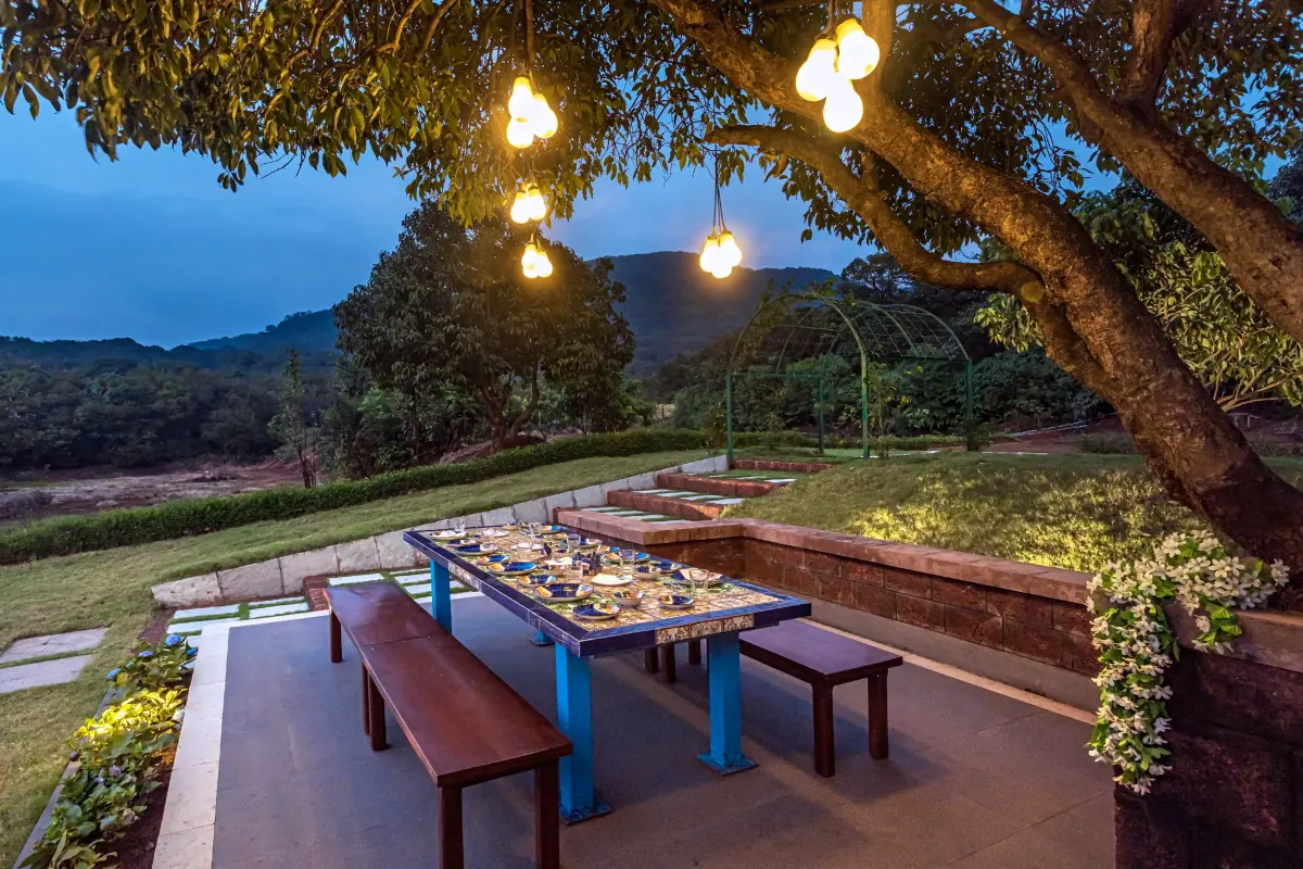 Beautiful set-up under a large Jamun tree