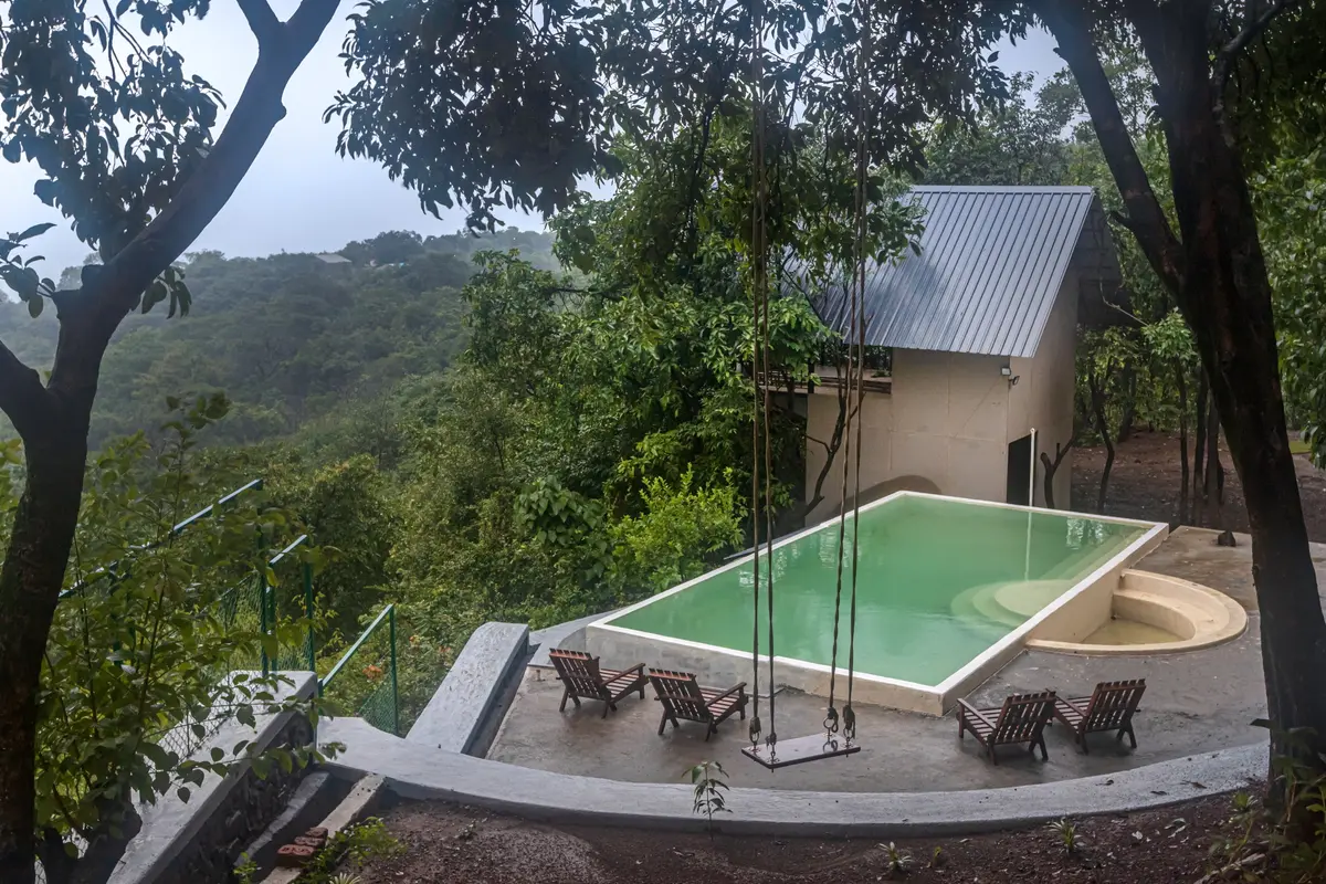 Swing on an infinity swing with uninterrupted views of the mountains!
