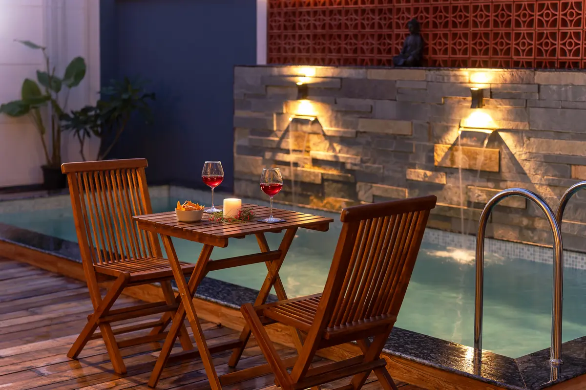 Enjoy intimate moments by the pool