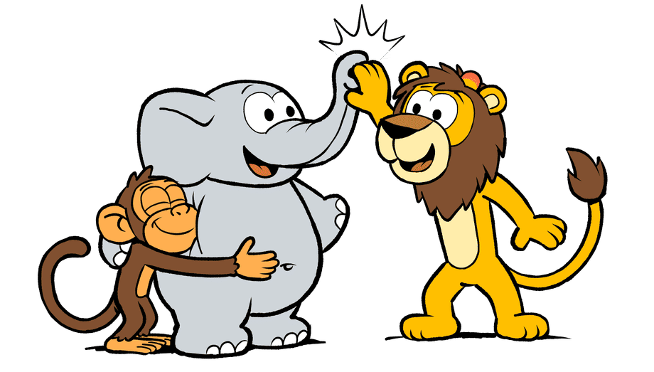 Singe, Crocodile et &Eacute;l&eacute;phant de Junglemaatjes