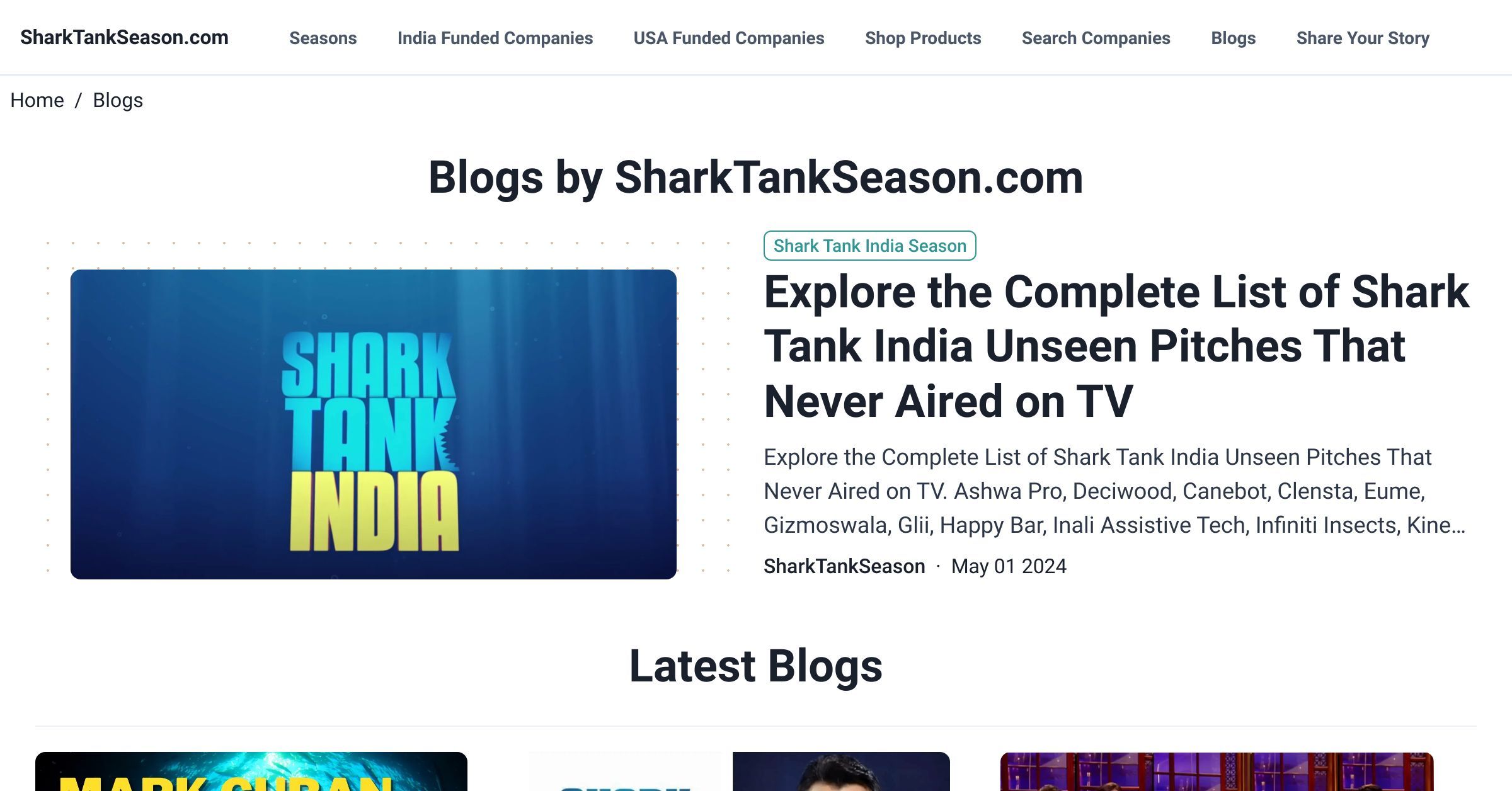 Read Blogs from SharkTankSeason and Discover Shark Tank India and USA Season Where