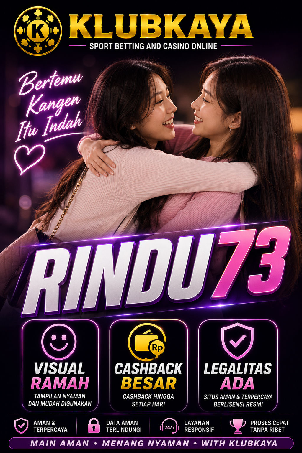 RINDU73 | Visual Ramah Cashback Besar Legalitas Ada