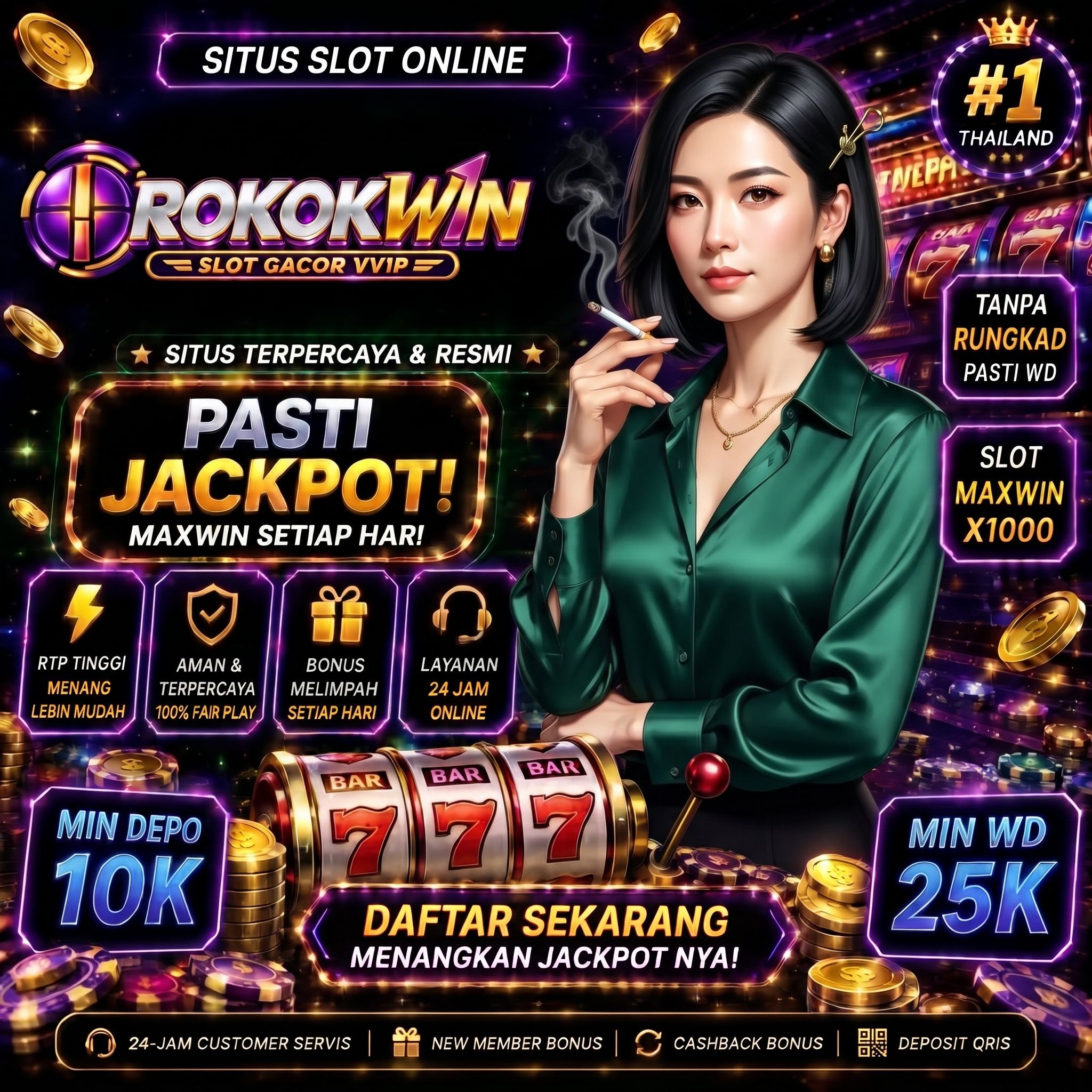 ROKOKWIN: Situs Slot Gacor Terpercaya Dijamin Maxwin Server Andalan Slot777