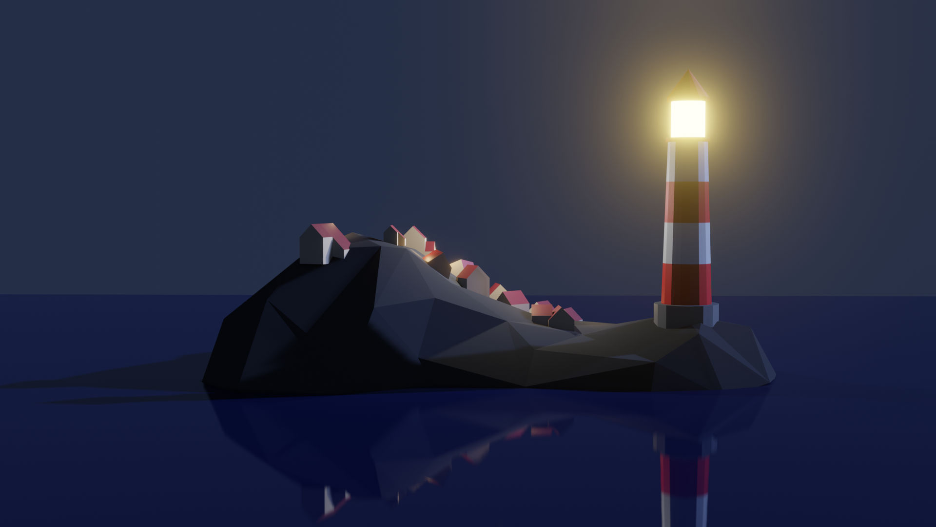 lighthouse rendered scene