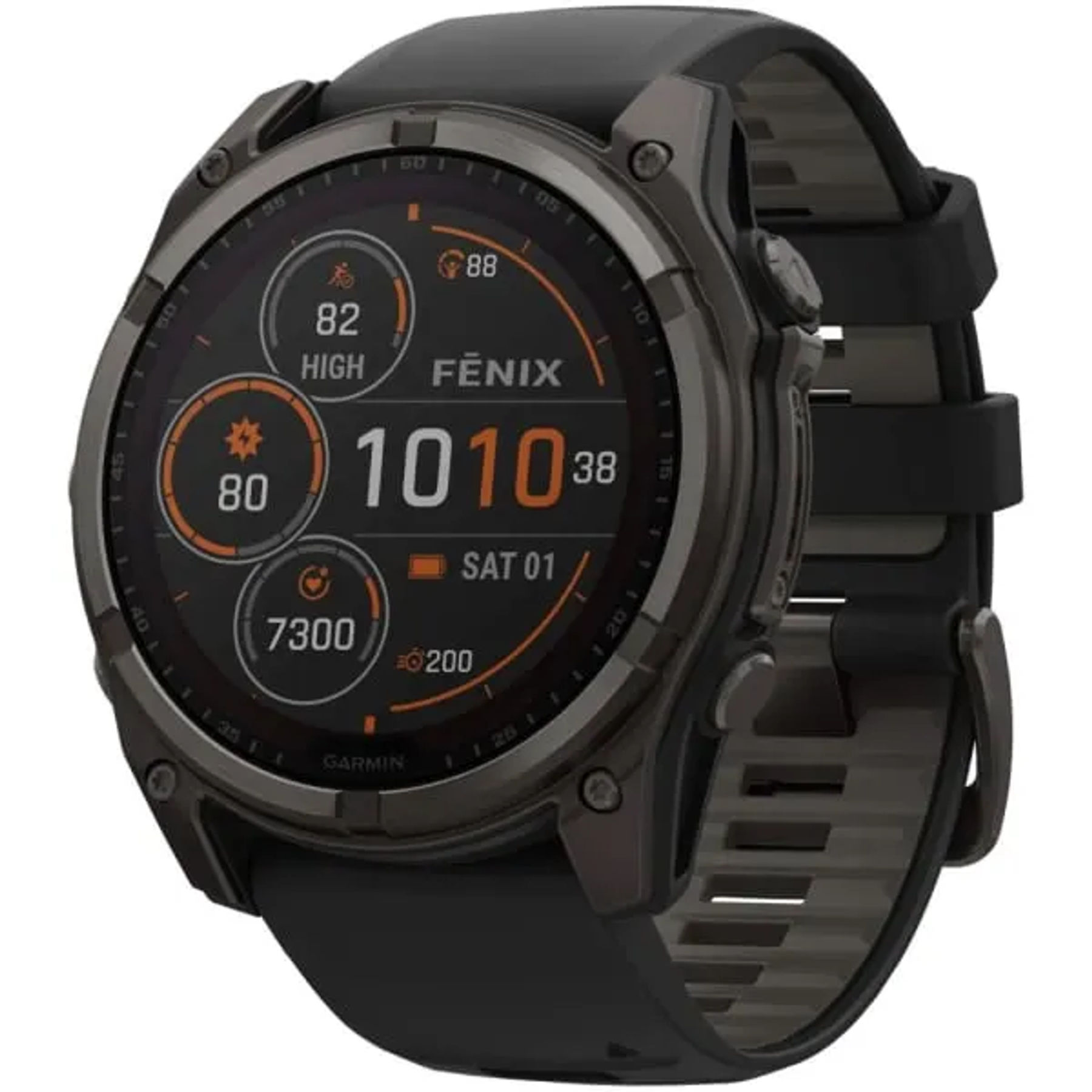 Garmin Fenix 8 — 51 мм Solar Sapphire Carbon Gray DLC Titanium Black / Pebble Gray