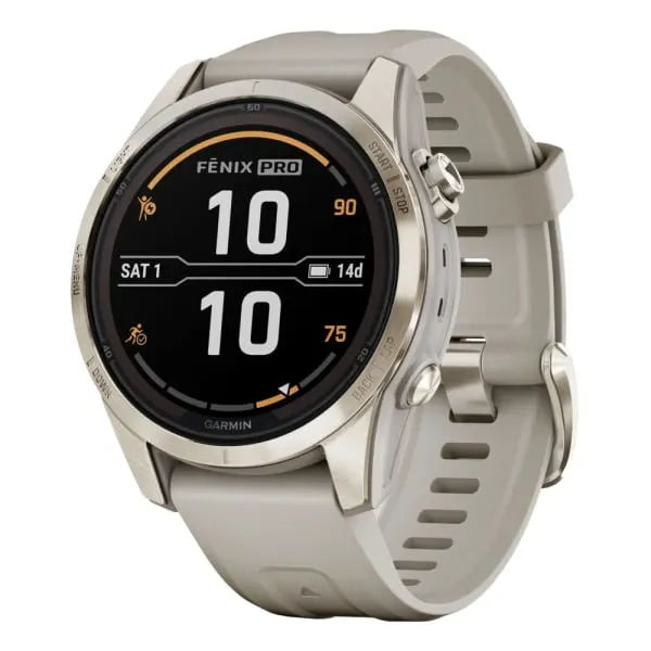 GARMIN Fenix 7S Pro Sapphire Solar Soft Gold