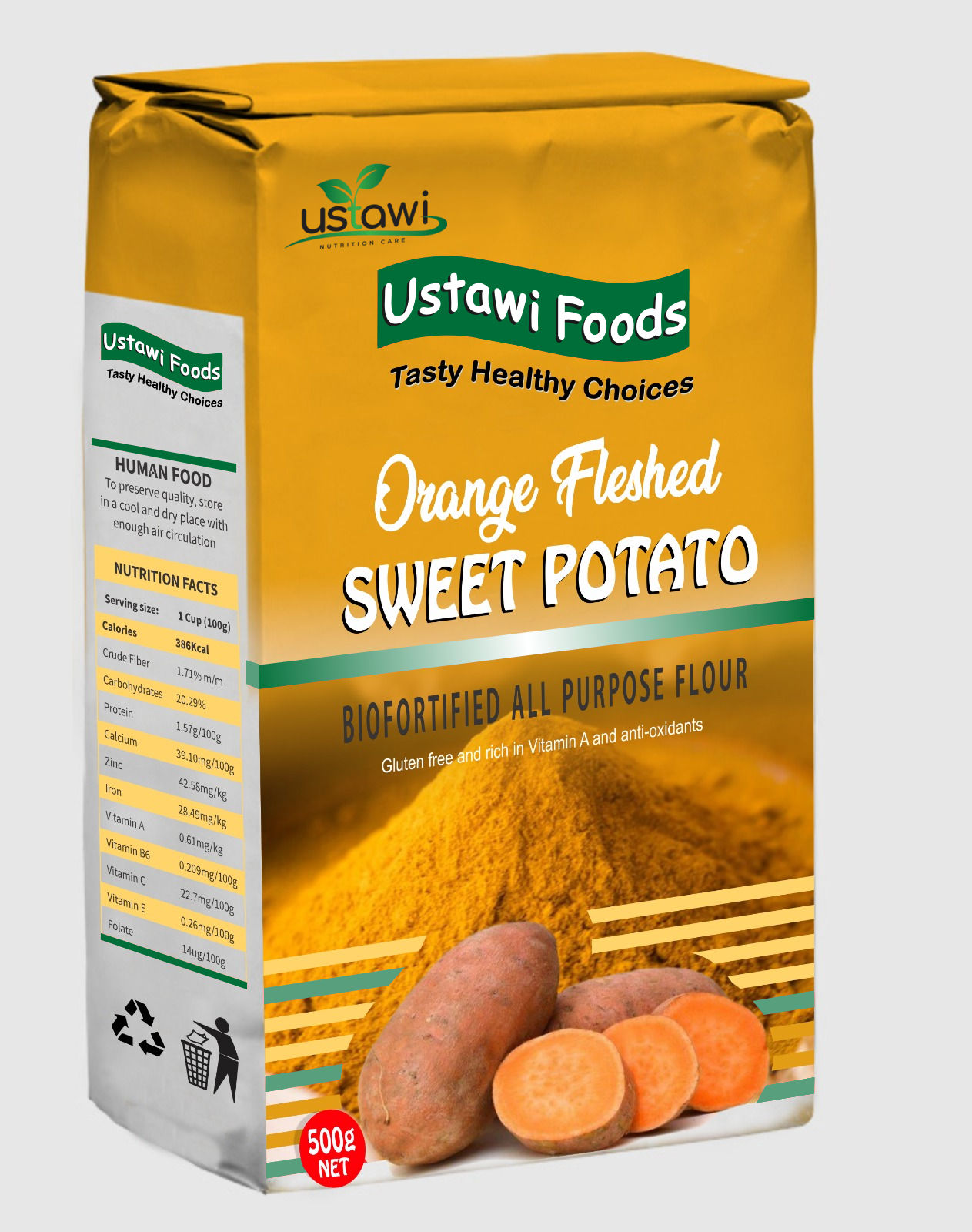 Ustawi Sweet Potato Flour - Biofortified, precooked flour rich in Vitamin A