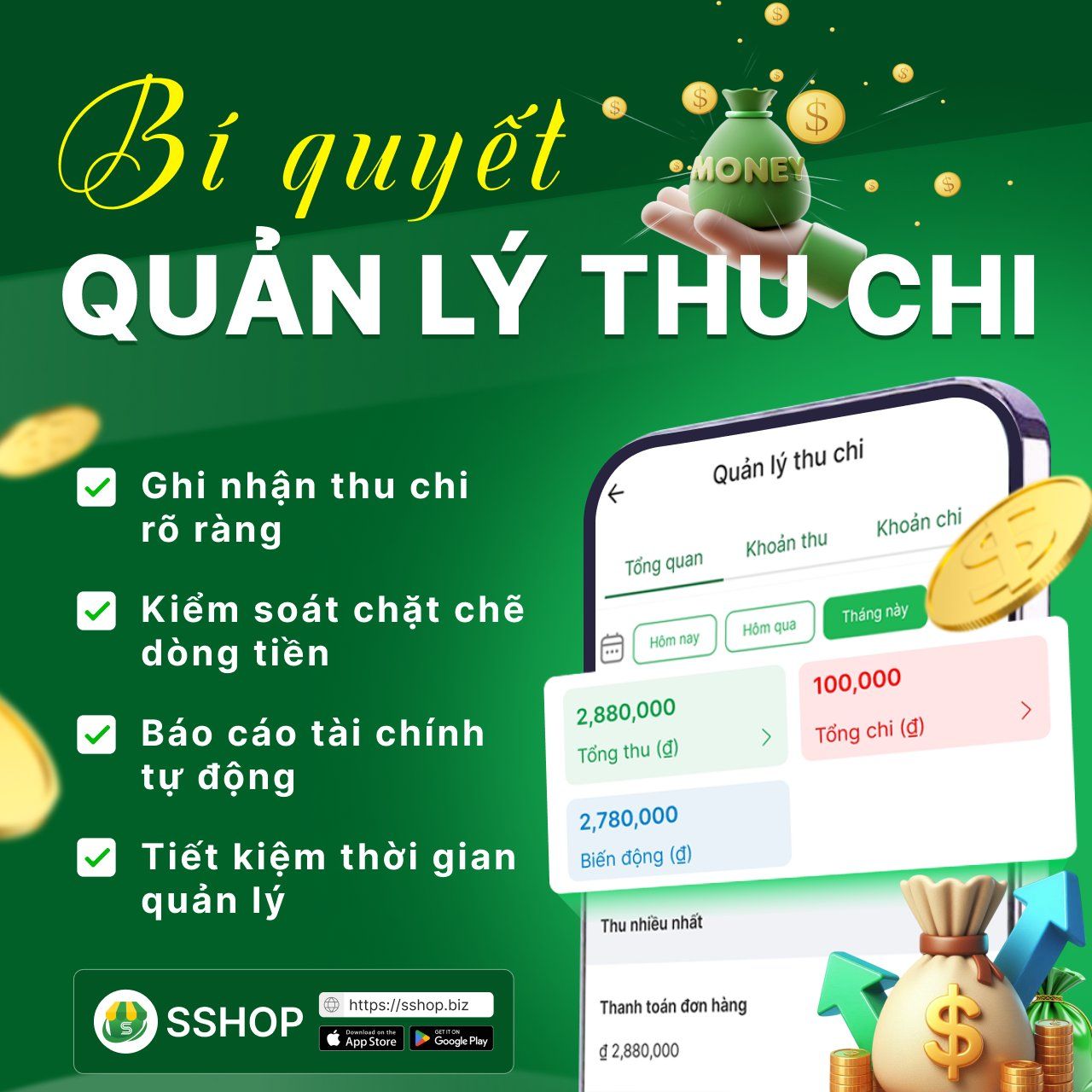 BÍ QUYẾT QUẢN LÝ THU CHI DỄ DÀNG CHO MỌI CỬA HÀNG 