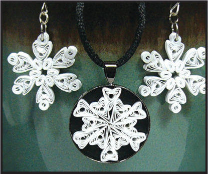 snowflake pendant and earrings