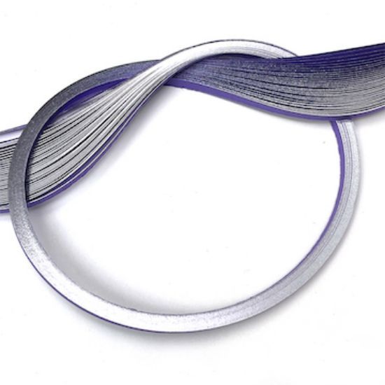 Purple Quilling Paper with a Silver Metallic Gilded Edge