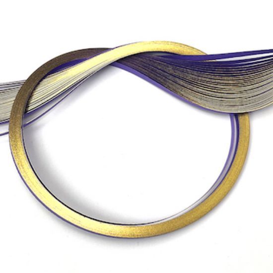 Purple Quilling Paper with a Gold Metallic Gilded Edge