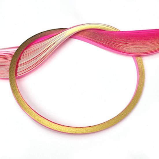Pink Quilling Paper with a Gold Metallic Gilded Edge