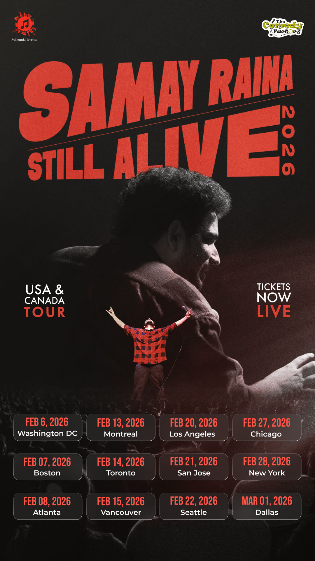 Samay Raina Still Alive 2026 Tour promotional poster