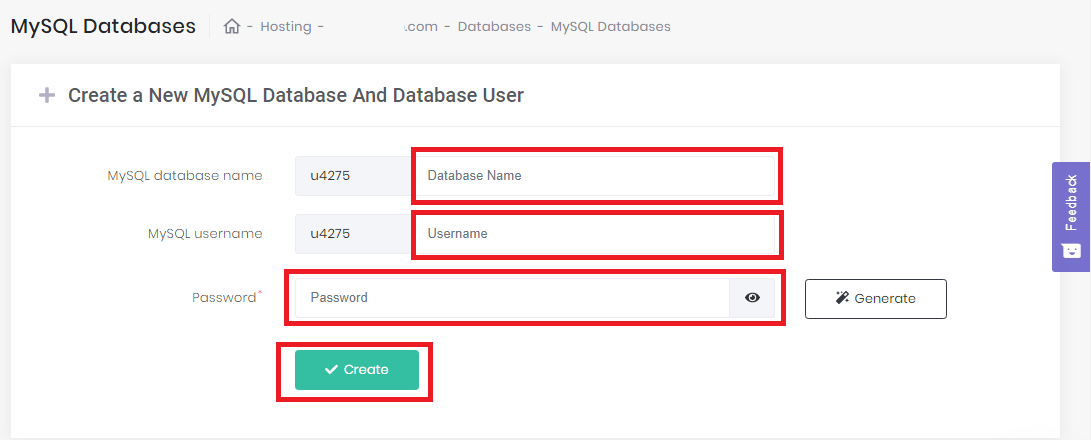 Create MySQL Database manually- install wordpress manually