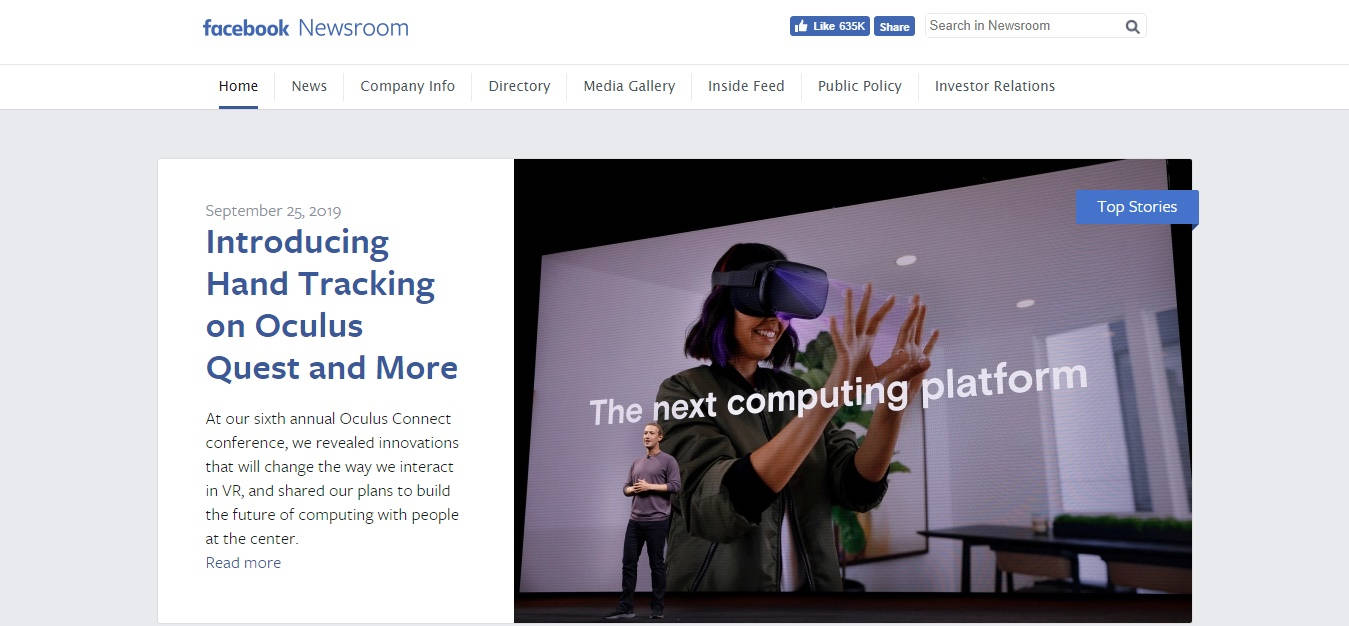 facebook newsroom- what is wordpress