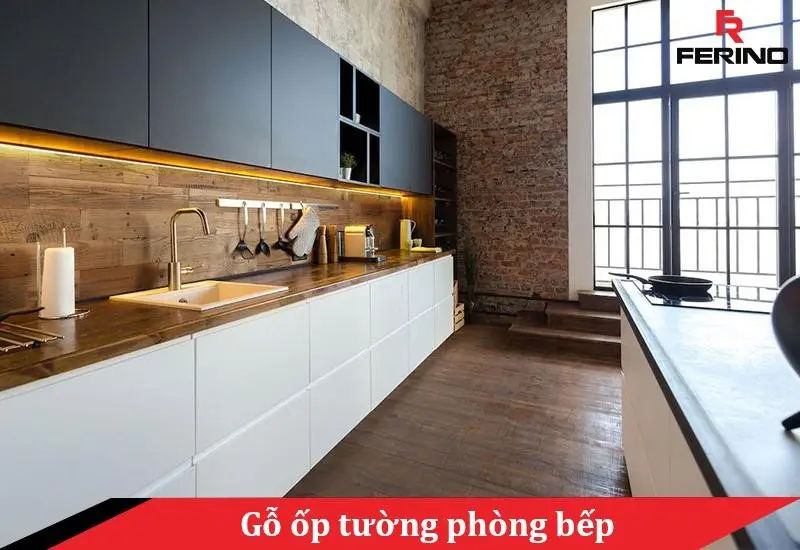 gỗ ốp tường phòng bếp