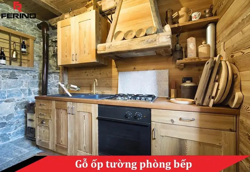 gỗ ốp tường phòng bếp